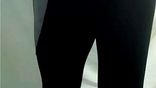 Celeste crossdresser big ass in black yoga pants